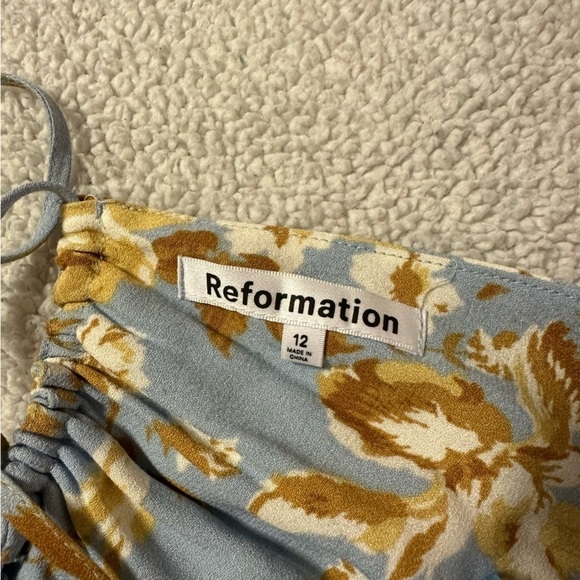 Reformation Dover Midi Slip Dress Heavenly Blue Floral - Picture 12 of 15